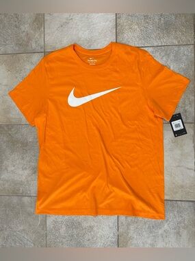 Nike Orange Short Sleeve T-Shirt with White Swoosh